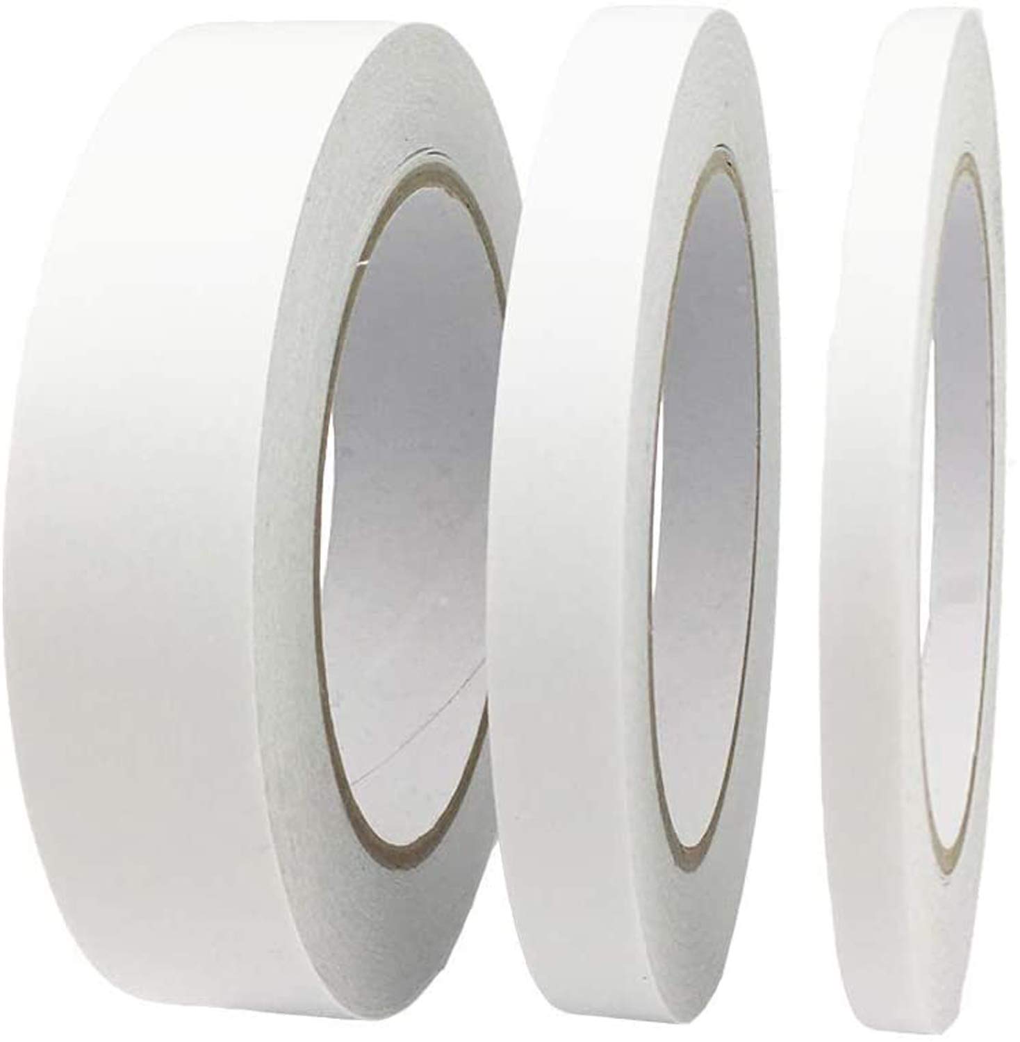 3 Rolls White Double Sided Tape Adhesive Sticky Tape for Scrapbook, DIY Craft Projects, Card Making, Office School Stationery Supplies