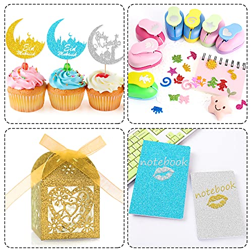 Twavang 24 Sheets Light Blue Glitter Cardstock Paper, A4 Premium Sparkly Paper For Scrapbook, Diy Projects, Party Decoration, Gift Box Wrapping 250Gsm/92Lb #TOP5