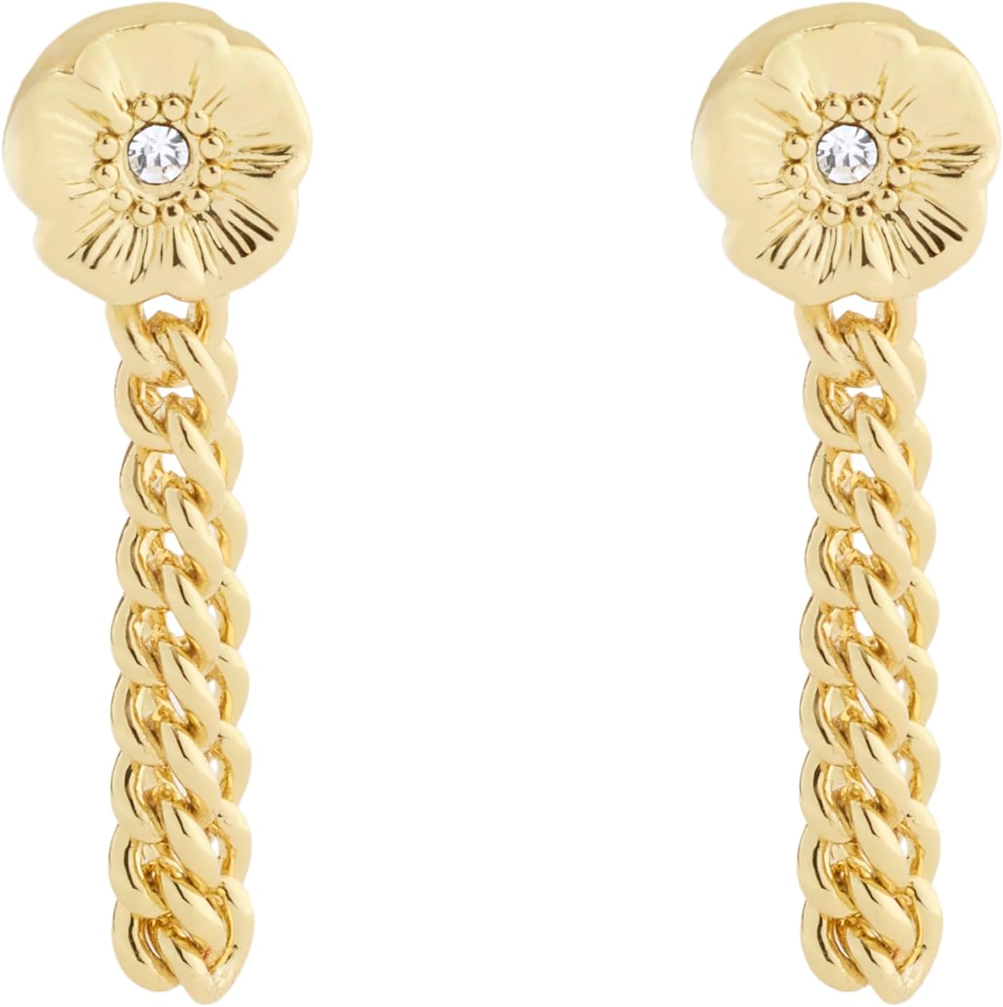 COACH Jewelry Women's Signature Tea Rose Front Back Earrings