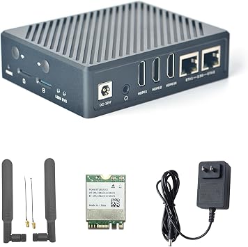 youyeetoo FriendlyElec NanoPC-T6 Internet Travel Routers Board with Metal case Powered by RK3588, 8GB RAM, Dual 2.5G Ethernet, HDMI in/Out, Support Android Debian 8GB LPDDR4X,64GB eMMC, WiFi Bundle