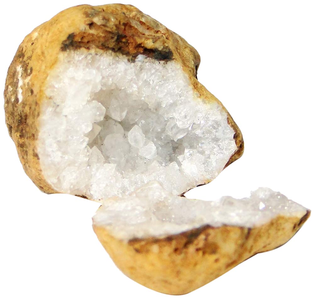 Nature's Crest Chalcedony Agate Pre-Cracked Natural Geodes Pair for Vastu Healing Mediation Reiki & Pooja (1 Pc Pack)