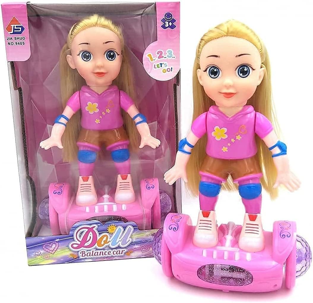 DIOXSTAR 1x Kids Balance Wheel Car Doll For Kids, Eye-Catching Colors, Fun And Interactive Doll, Educational Toy, Vibrant Design, Safe And Durable, Ideal For Girls