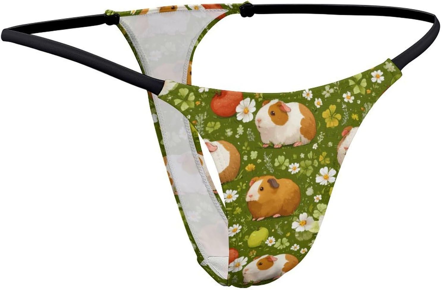 Guinea Pigs in Green Sexy G String Thongs for Women Underwear | Seamless Panties Lingerie Breathable Low Rise No Show