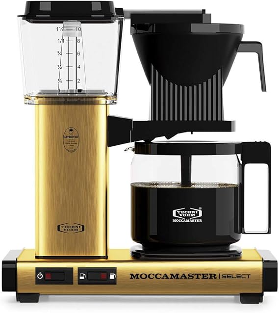 Moccamaster D KBG 741 Select Brushed Brass Kaffemaskin, 1.25L, Guld