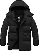 Wantdo Men's Waterproof Winter Parka Jacket - Warm Puffer Coat with Removable Hood, Big & Tall Sizes