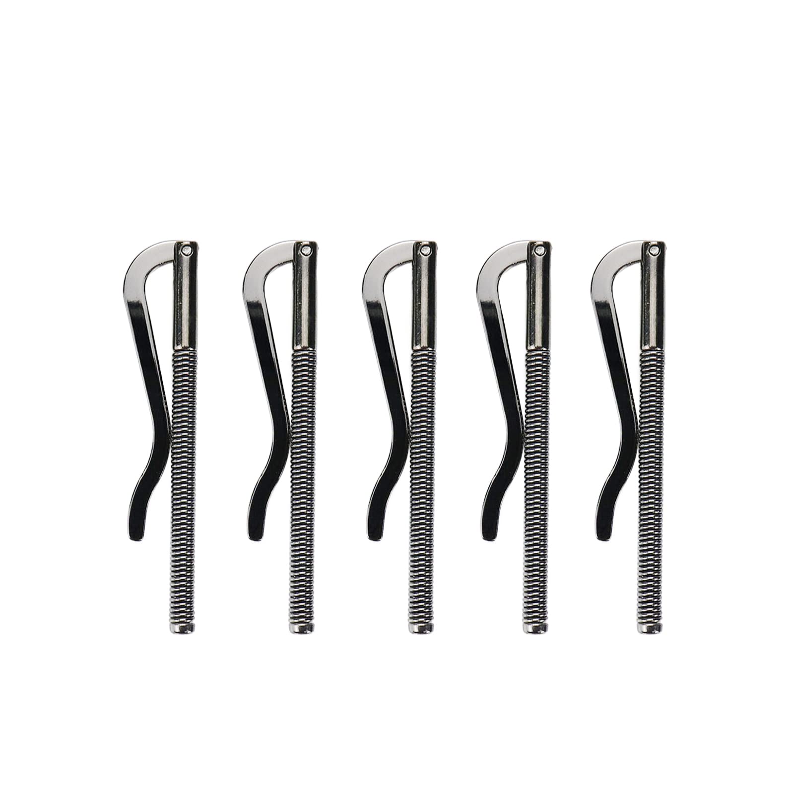 KUMGROT 5 PCS Zinc Alloy Spring Clip Bar 3" (80mm) Money Cash Spring Clip Bifold Leather Purse Insert Bar Replacement for Bills, Checks, Cash, Invoic (Black)-image-4