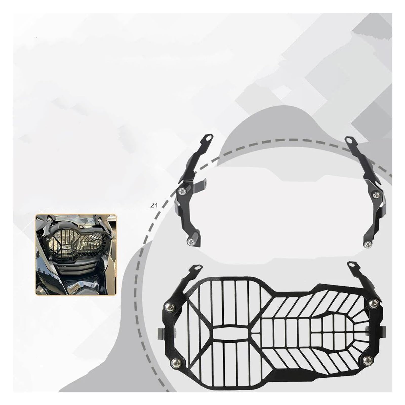 Griglia Protettiva Faro In Acciaio Per BMW R1250GS Adventure (2019-2021) E R1200GS LC, GS LOGO