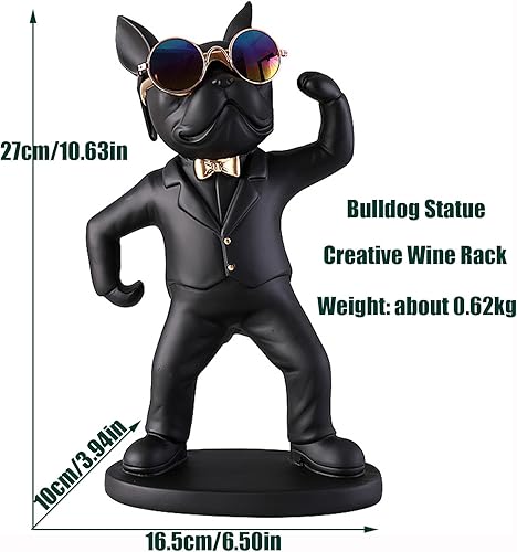 Miniatura 5 de French Bulldog Dog Wine Glass Rack,Puppy Statue Wine Glass Rack,Polyresin Wine Bottle Holder Creative Tabletop WineRacks Holder Display Stand for
