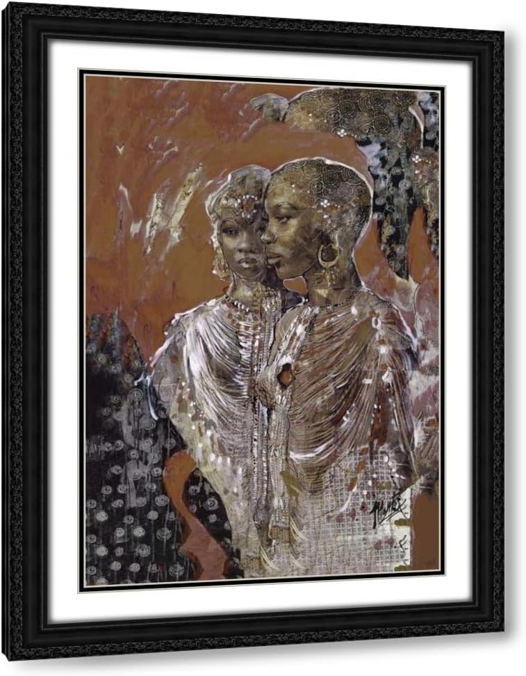 ArtDirect Sepia African III 33x48 Huge Gallery Wrapped Canvas Museum Art by Wiley, Marta