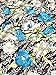Floral Rose Turquoise Brown Faux Silk Satin 60"W Fabric