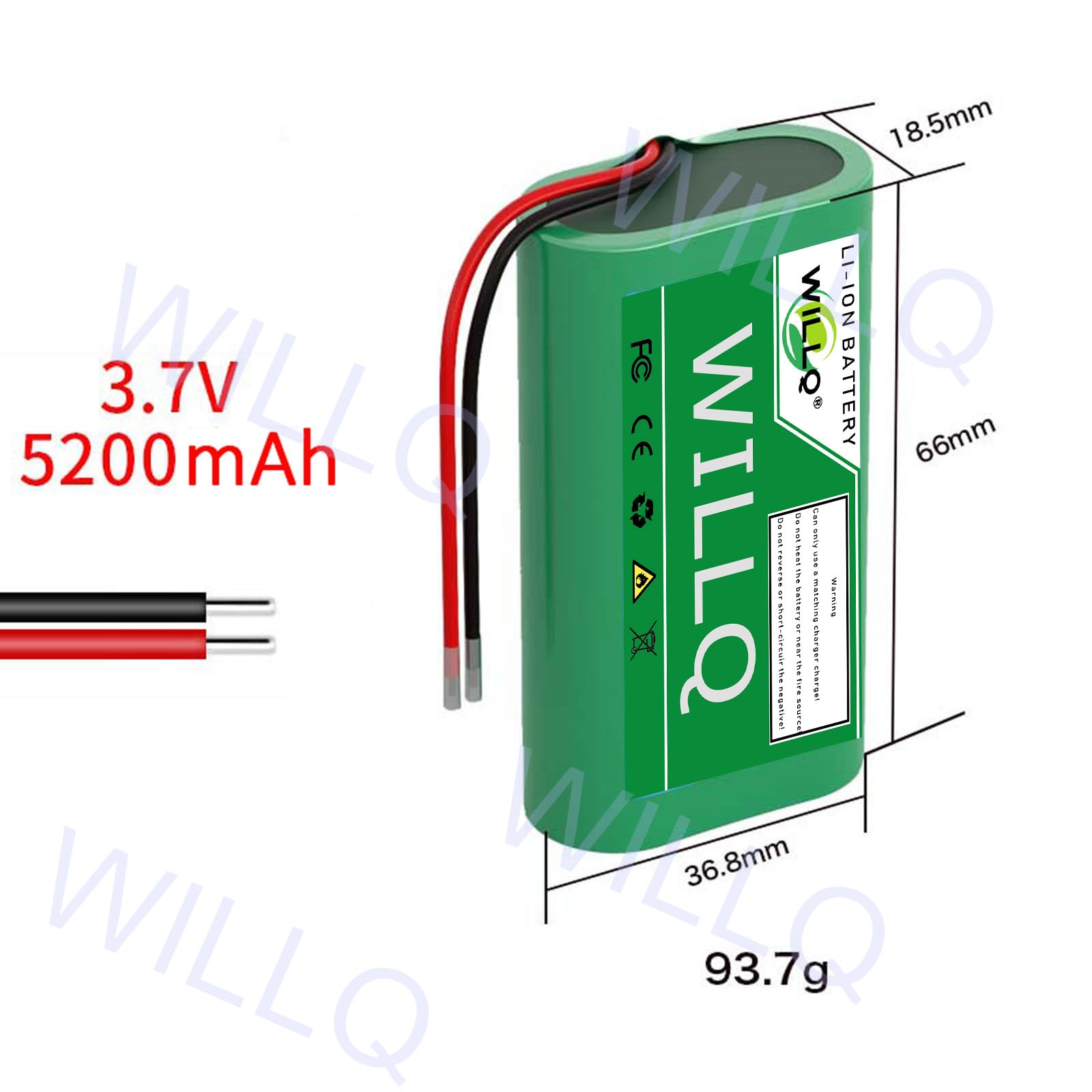 Baterías Iones Litio Recargables 3,7V 5200mAh 4000mAh 2300mAh 2000mAh con PH2.0/XH2.54 para Productos electrónicos de Bricolaje/Juguetes/batería de iluminación,5200mah