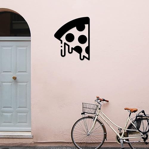 Miniatura 6 de ANGDEST CLUB Calcomanías de pizza para rebanada de pizza 2 (negro) calcomanías de vinilo impermeables de alta calidad para laptop accesorio de