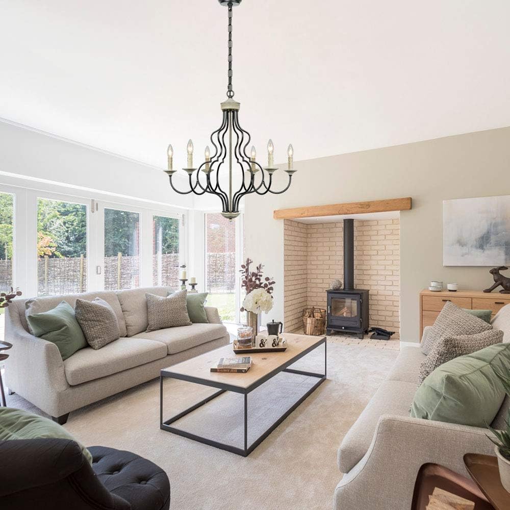 Exсluѕіvе Dіѕсоunt 70% Prісе Lampundit 6-Light Farmhouse Chandelier for Dining Room Kitchen Island Lighting Hanging Fixture, 27.5 inches Diameter, Oil Black & Gray Finish Exсluѕіvе Dіѕсоunt 🔥 Lampundit 6-Light Farmhouse Chandelier for Dining Room Kitchen Island Lighting Hanging Fixture, 27.5 inches Diameter, Oil Black & Gray Finish