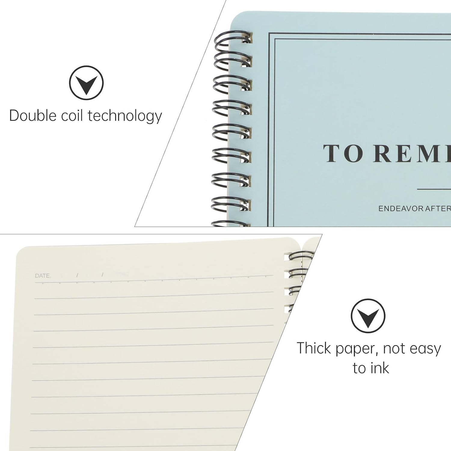 COOPHYA 4 Pcs A5 Spiral Notebooks Thick Paper Schedule Books Portable Journal Notepads Multipurpose Sketchbooks for Students and Office Use
