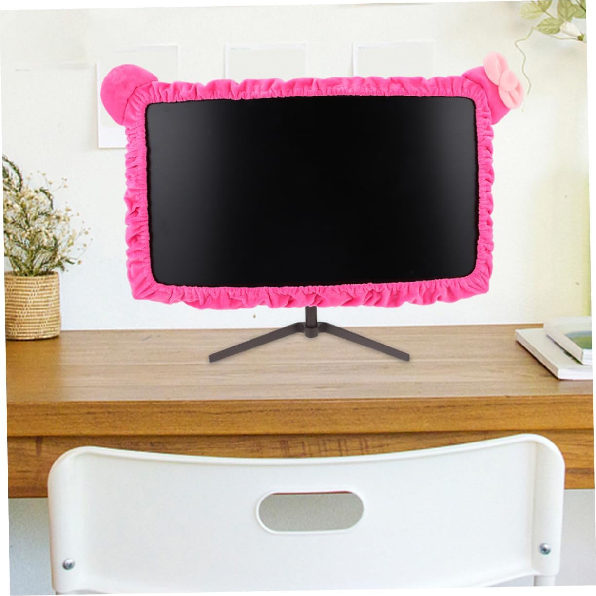 2Pcs Cartoon Monitor Cover Elastic Dust Cover for Screens Durable Material Easy to Clean for Family Friends
