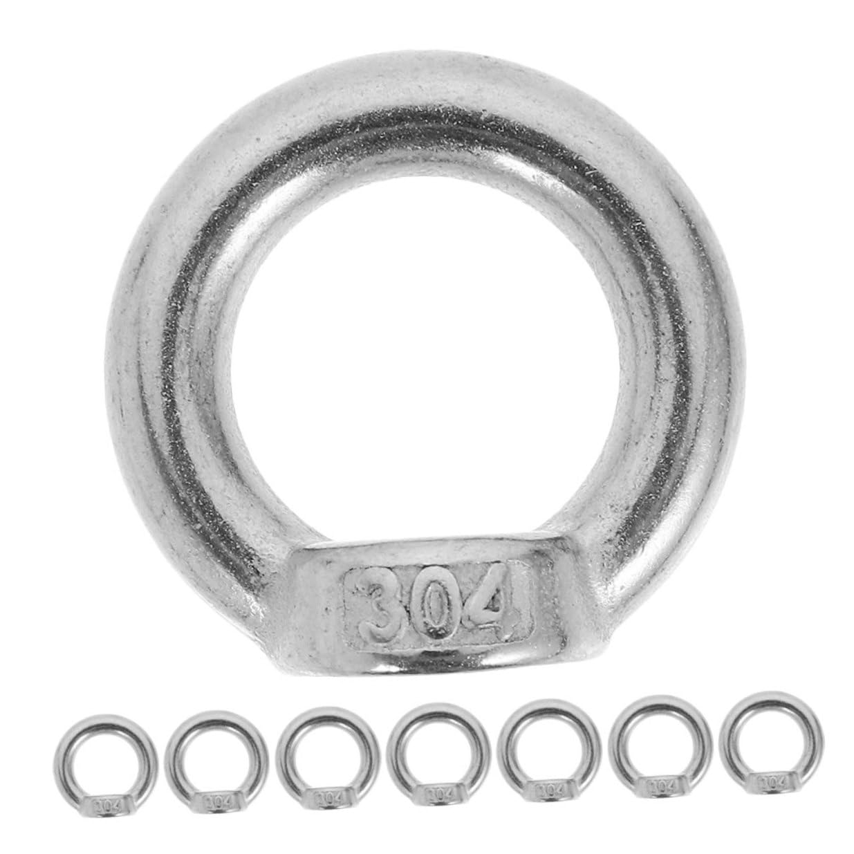 8pcs Stainless Steel M8 Ring Eye Nuts for Boats and Equipment