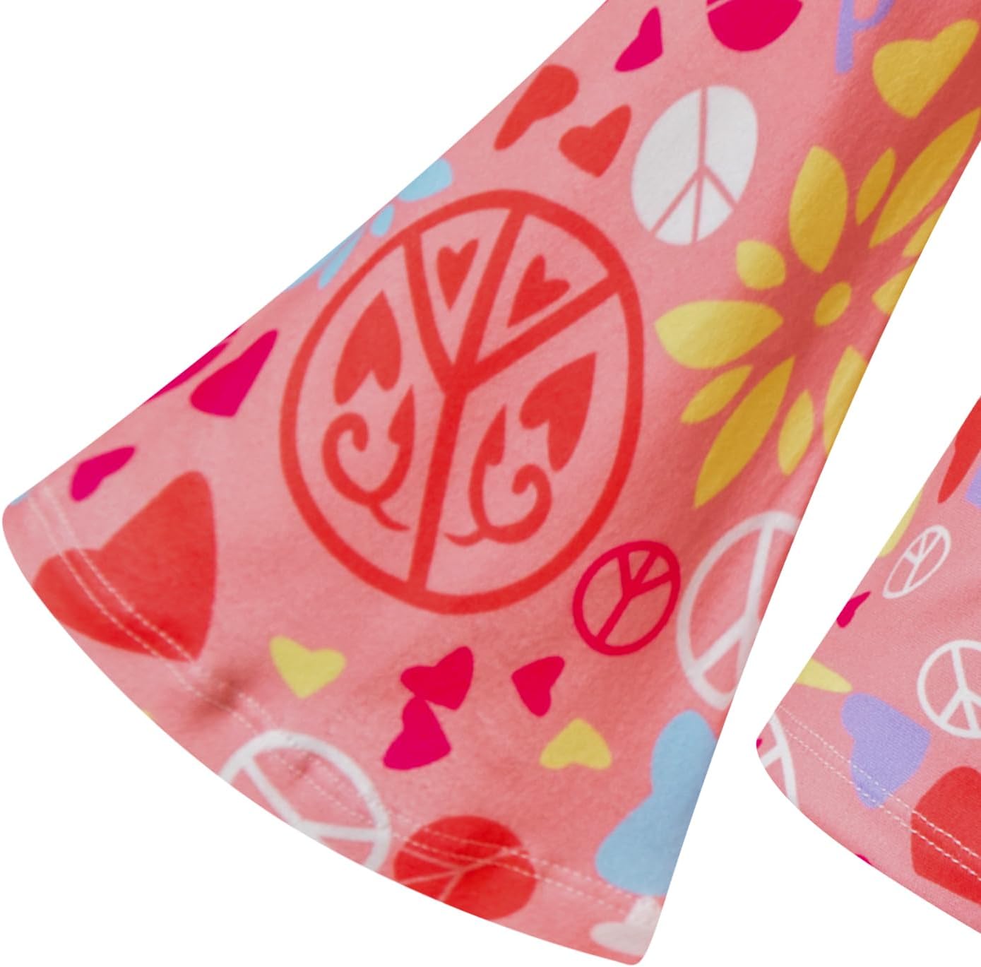 60s 70s Outfits Hippie Kid Girls Costume Set Disco Boho Flared Pants Accessories Set - Image 3