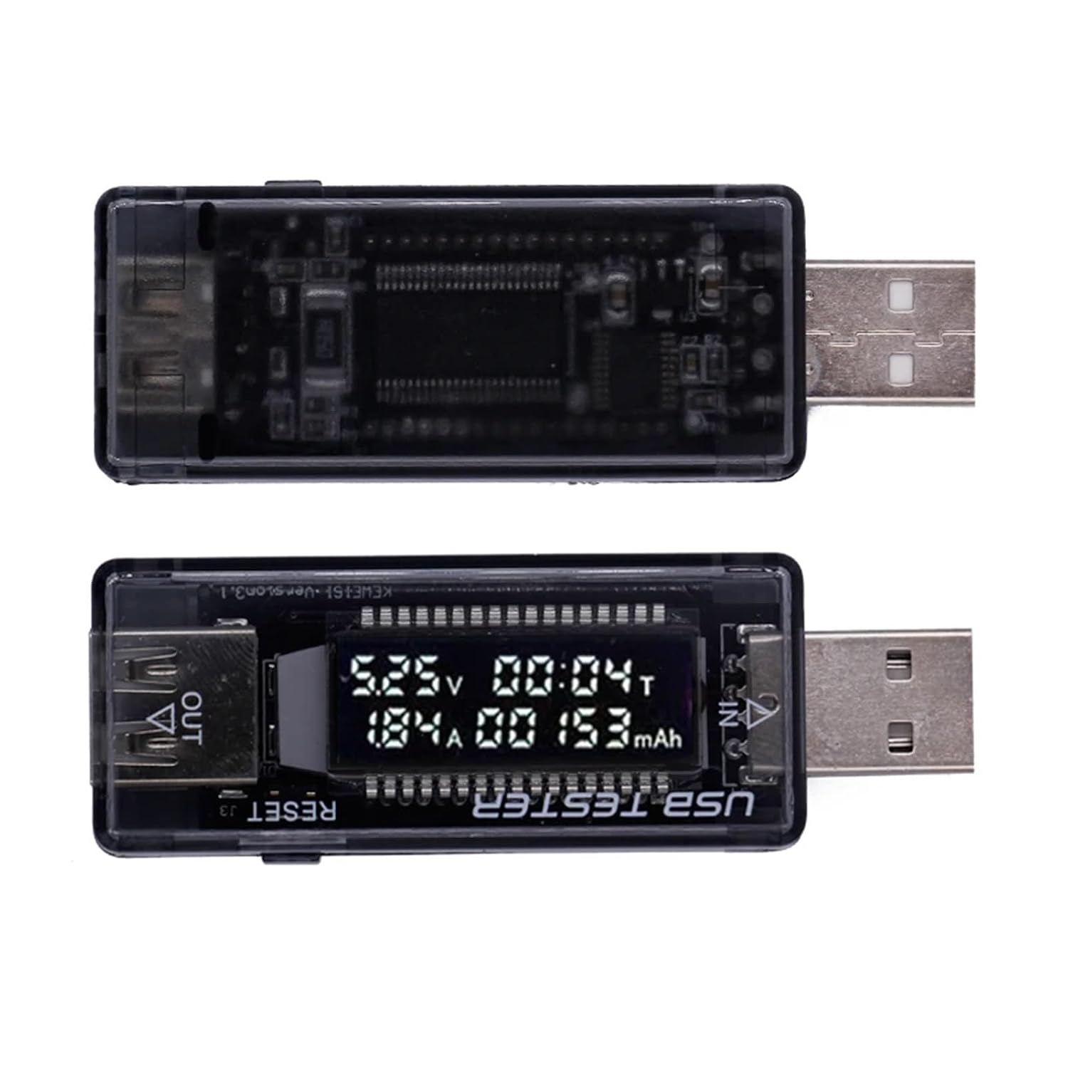 USB Current Voltage Capacity Tester Volt Current Voltage Detect Charger Capacity Tester Meter Mobile Power Battery Test(Blue)