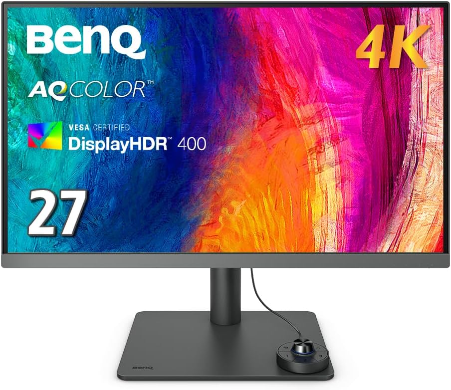 BenQ PD2706U, 27" inç IPS Panel, 4K UHD (3840 x 2160), 5ms, 60Hz, 1200:1 Kontrast, 100% sRGB/100% Rec.709/95% P3, DisplayHDR 400, Pantone SkinTone, Calman, Low Blue Light, Profesyonel Tasarım Monitörü