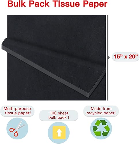 Miniatura 2 de Packanewly Papel de seda para envolver regalos a granel, 100 hojas de color marrón kraftt, papel de regalo de 15 x 20 pulgadas para arte,