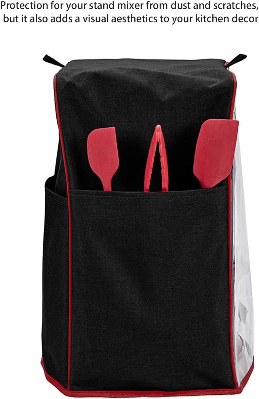 Water Proof Oxford Cloth Stand Mixer Dust Cover with Transparent Front Panel and Pocket Design for Kitchen Appliance Storage (35 * 24 * 45cm)