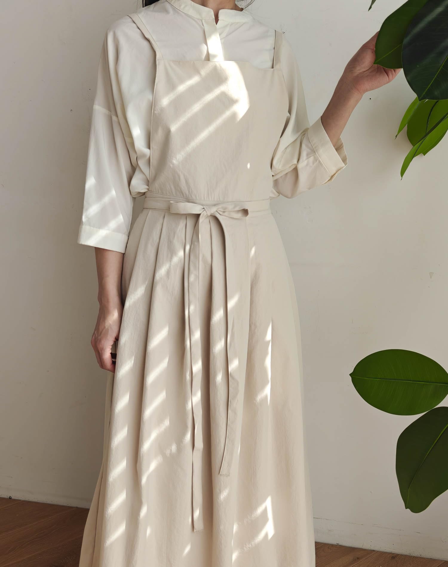 Niedliche Retro-Baumwoll-Schürzen, plissiert, für Zuhause, Küche, Garten, Kunst, Malerei, Latzhose, Floristenladen, Overall