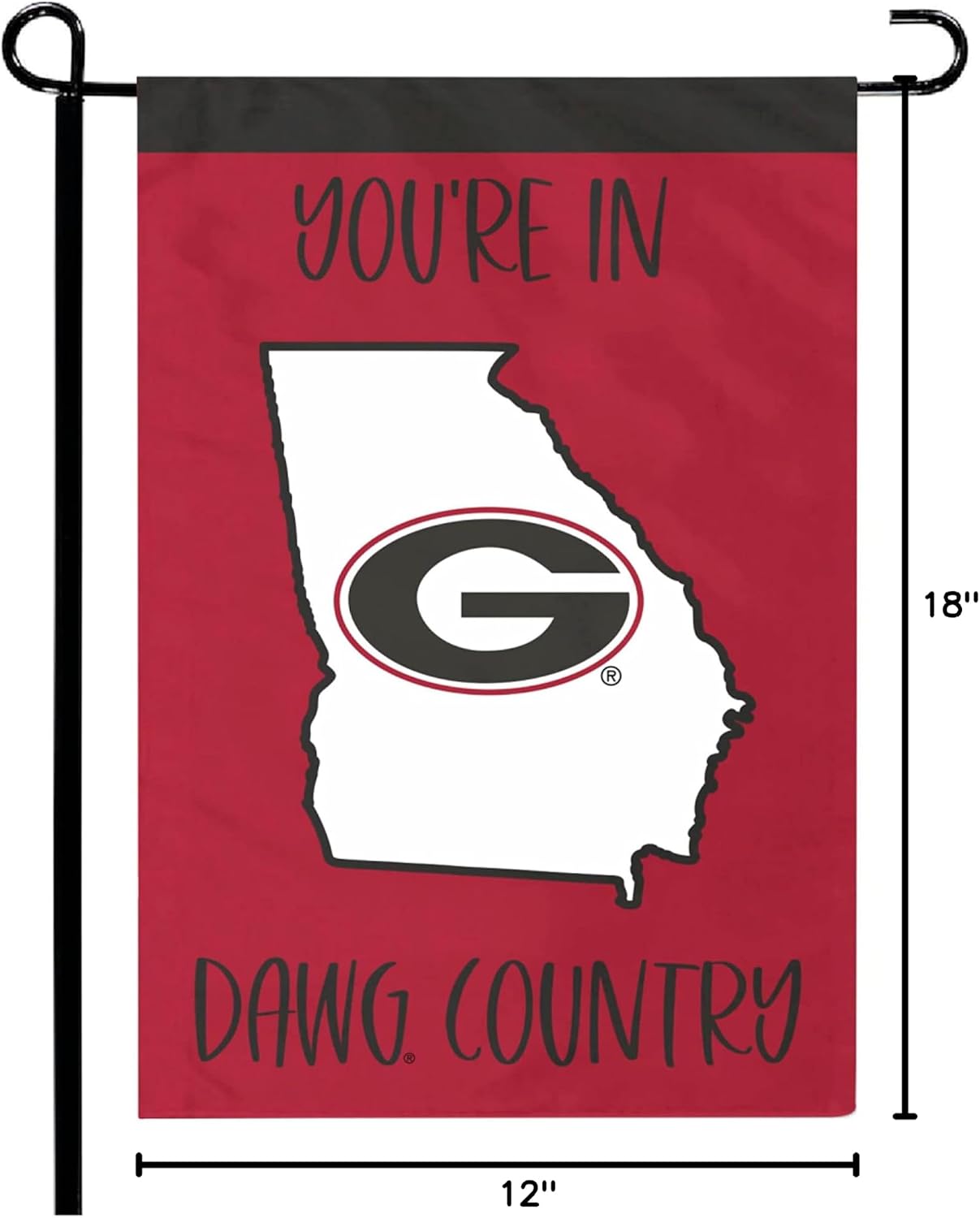 FANMATS 34977 Georgia Bulldogs State Shape Garden Flag 12"x18"