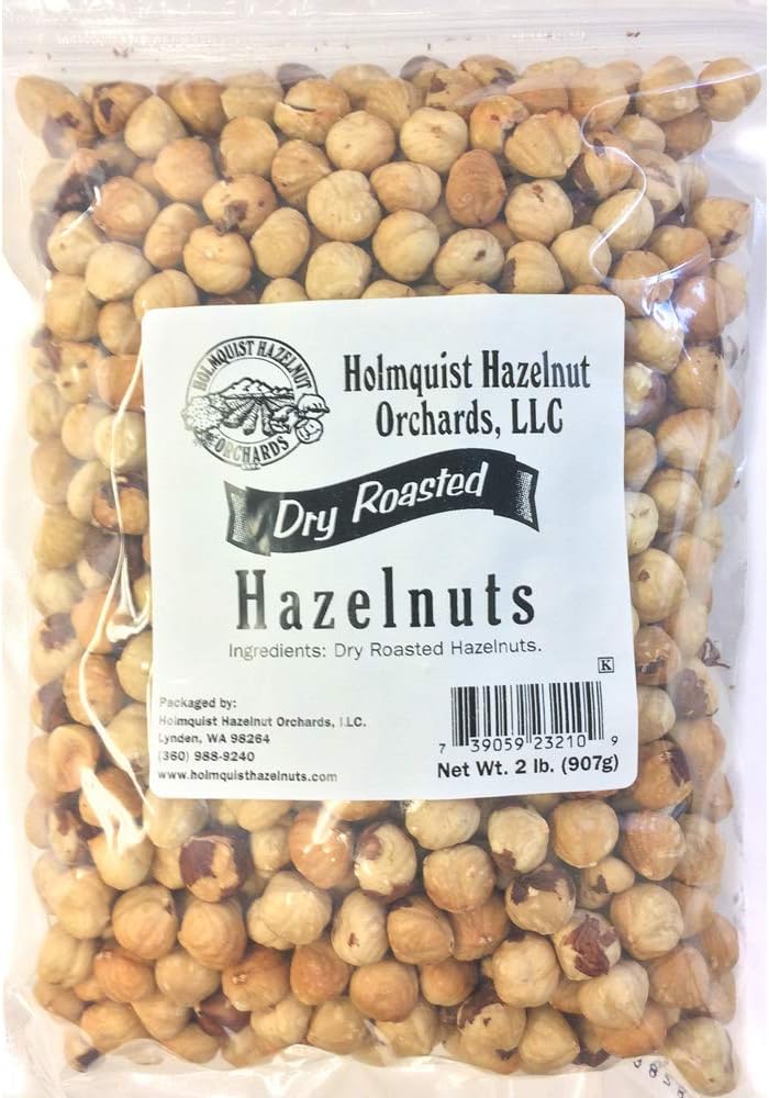 2 LB | Holmquist Hazelnuts Dry (AIR) Roasted Hazelnuts | Unsalted | NON-GMO, GLUTEN FREE, KOSHER, RESEALABLE, KETO-FRIENDLY | GROWN IN USA