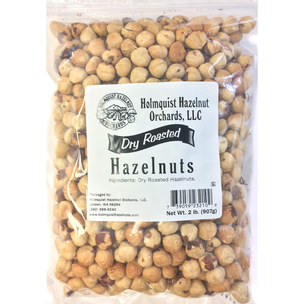 2 LB | Holmquist Hazelnuts Dry (AIR) Roasted Hazelnuts | Unsalted | NON-GMO, GLUTEN FREE, KOSHER, RESEALABLE, KETO-FRIENDLY | GROWN IN USA
