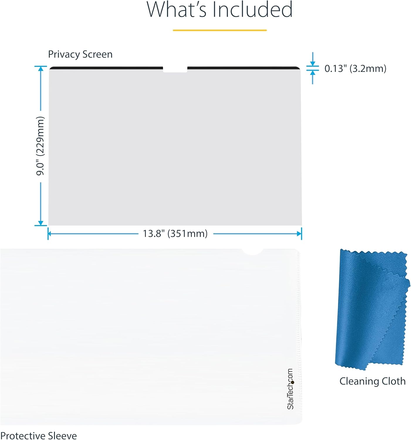 StarTech.com 16-inch MacBook Pro 21/23 Laptop Privacy Screen, Removable and Reversible Anti-Glare Blue Light Filter, Magnetic