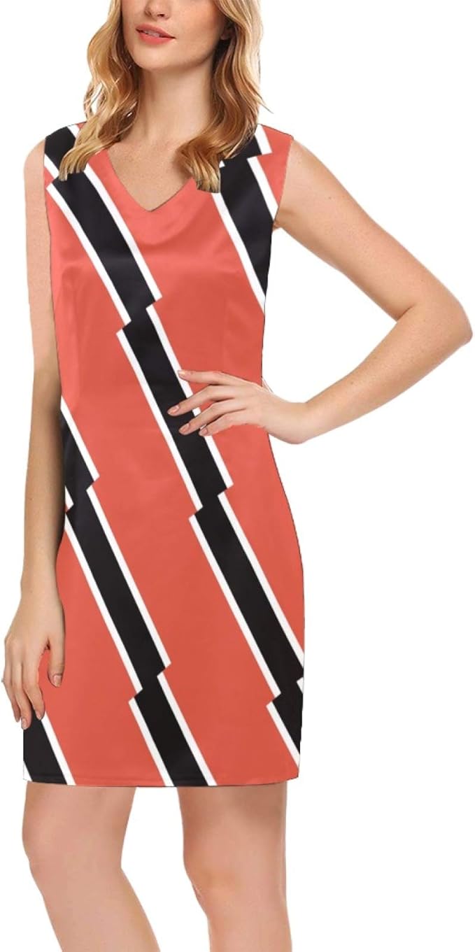 Trinidad and Tobago Flag Women's Sleeveless VNeck Dress Amazon.ca