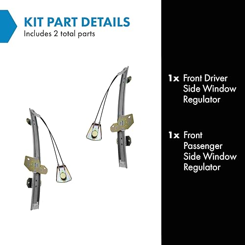 Miniatura 71 de TRQ Juego de elevalunas manual para el lado del conductor y del pasajero compatible con Chevrolet Tracker 1998 1989-1997 Geo 1989-1998 Suzuki