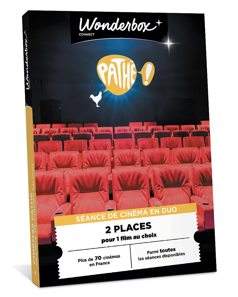 Wonderbox Connect - Coffret Cadeau - Cinéma Pathé-Gaumont Classic - 2 places pour 1 séance au choix - 71 cinémas et plus de 1000 films par an - Validité 27 mois