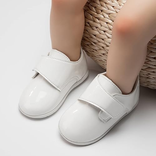 Miniatura 3 de ohsofy Zapatos Oxford para bebé niño de PU Cuero Mocasines con suela de goma y suave para vestido de boda Zapatos para caminar para bebé niña