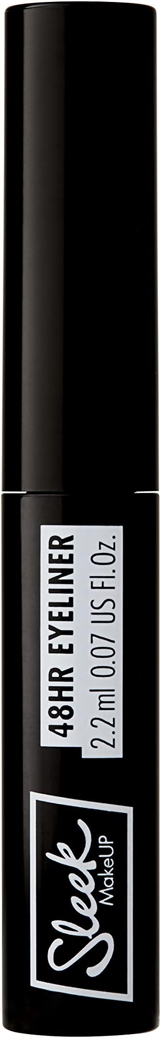 Sleek MakeUP 48HR Liquid Eyeliner, Waterproof, Smudgeproof and Easy to Apply, Intense Black, 2ml