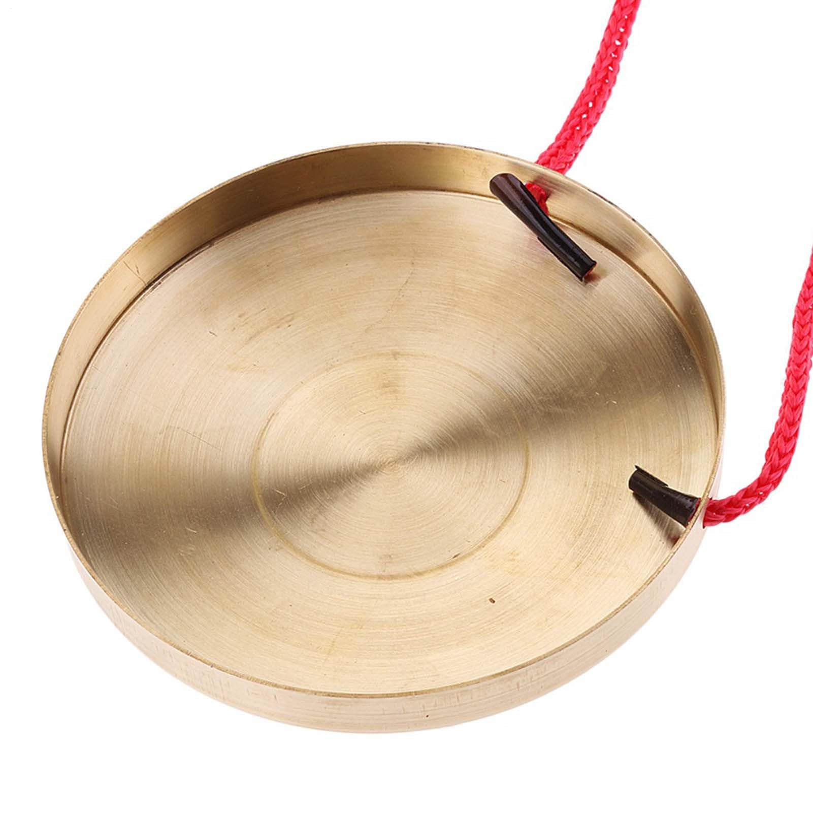 Mini Gong cuivre – Instrument de percussion de 10,2 cm, Gong pour avec maillet bois | Système portatif portatif, corde rouge suspendue pour l'instrument de musique de fête de salle de cl