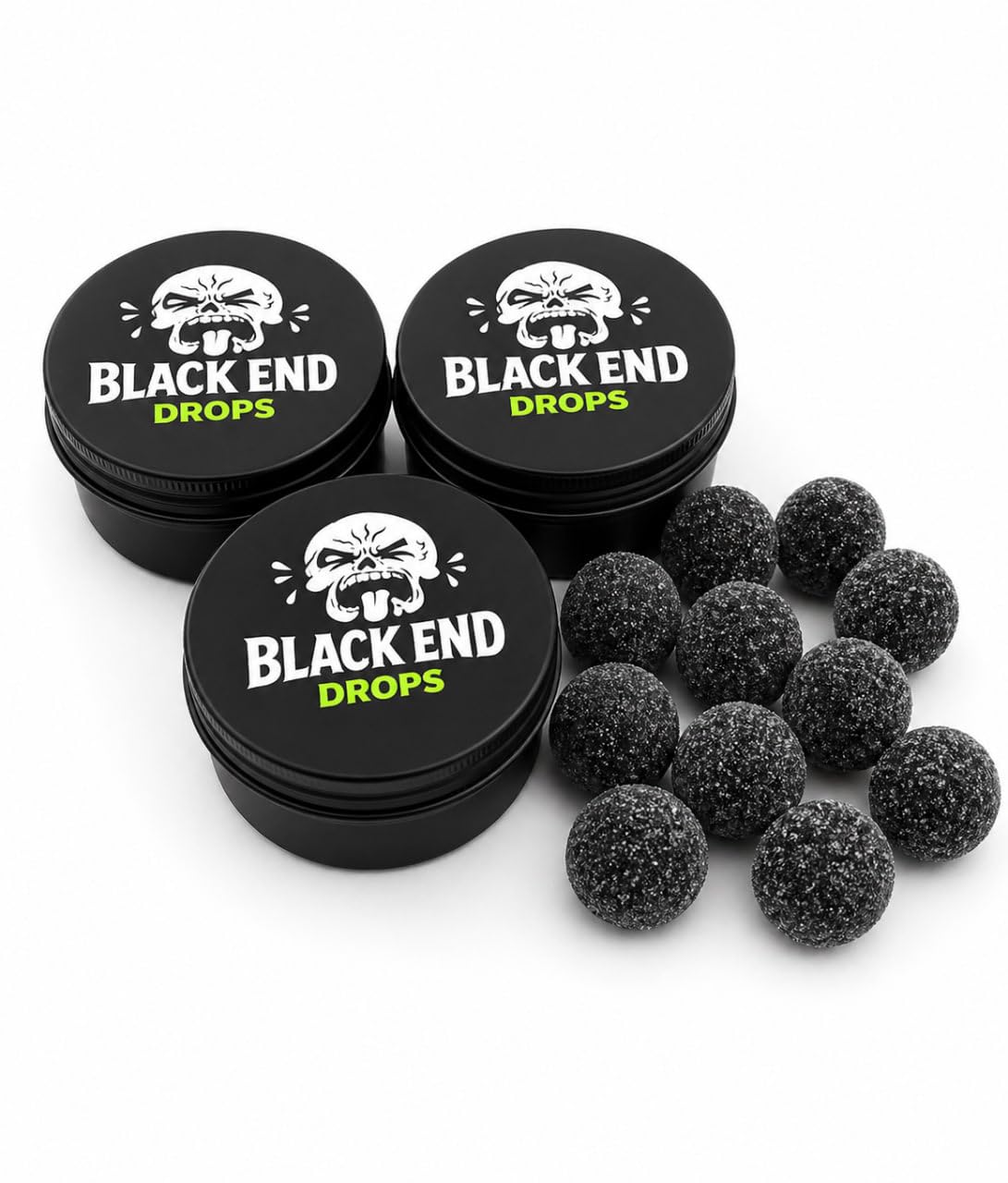 Single Black End Candy (1 Piece) Black Death Extreme Sour Hard Candy Balls, The Most Sour Candy in the world