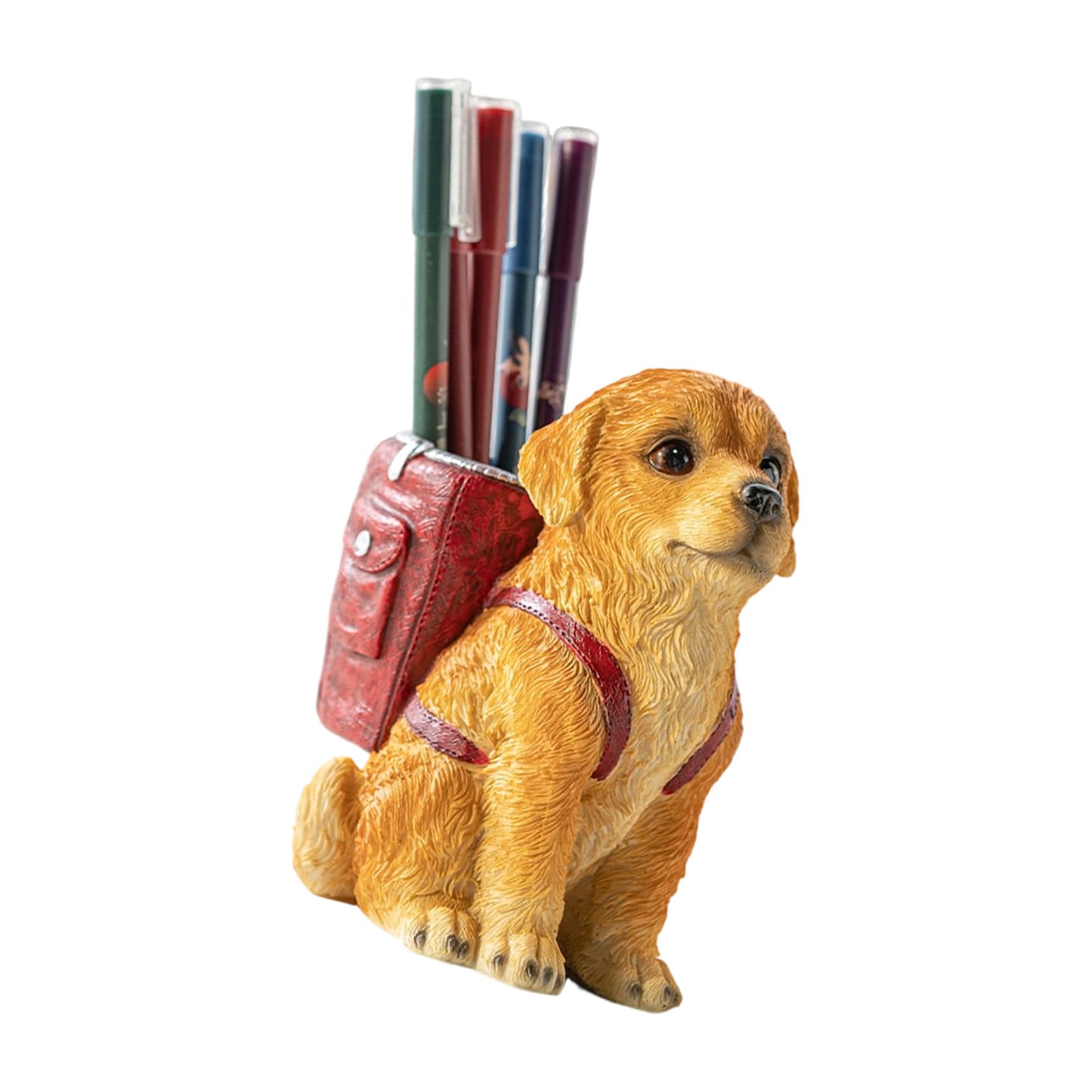 Porte-crayon chien et organisateur de bureau amusant en résine pour bureau