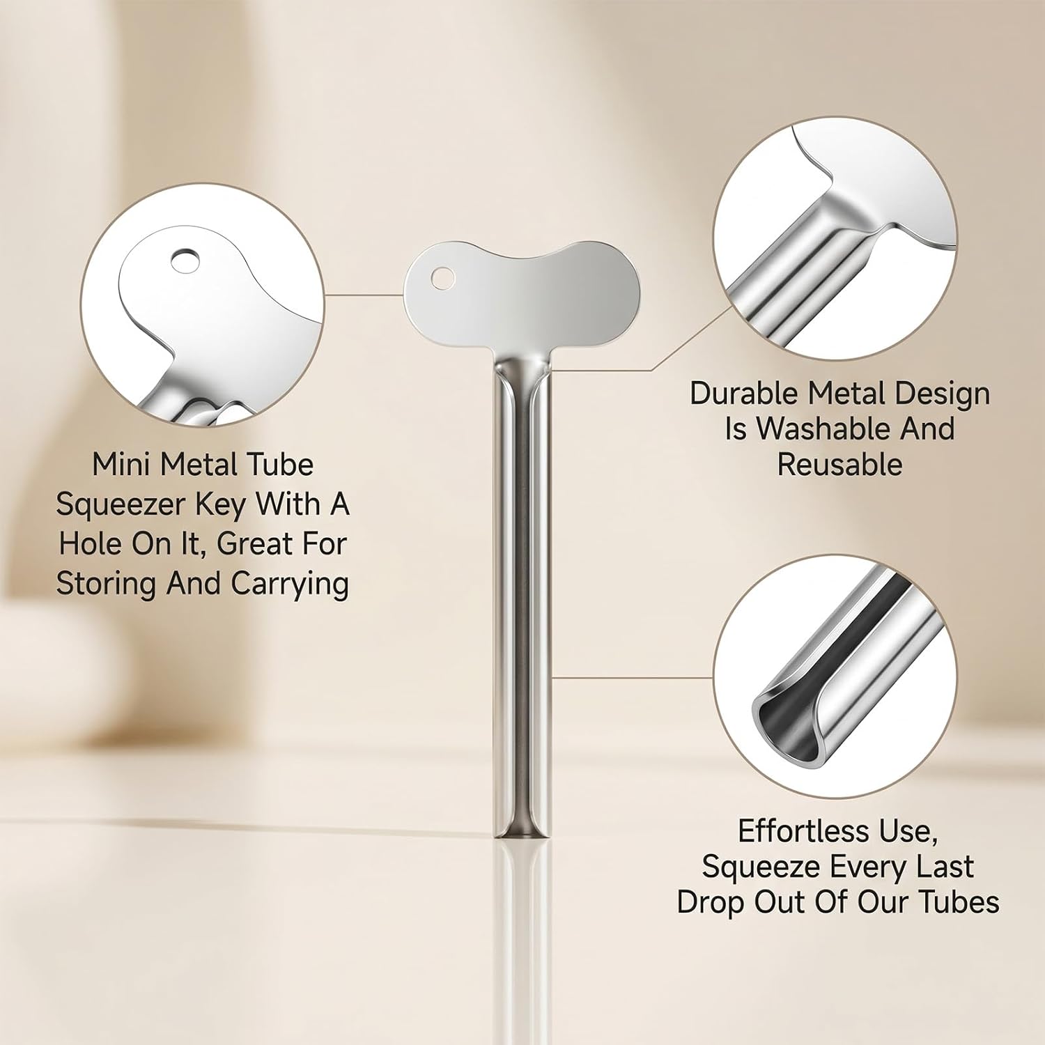 3 PCS Metal Tube Squeezer Key Toothpaste Key Stainless Steel Tooth Paste Squeezers Durable Processing for Tooth Paste Paint Cream Cosmetic and Hair Dye Daily Living Squeezing Aids