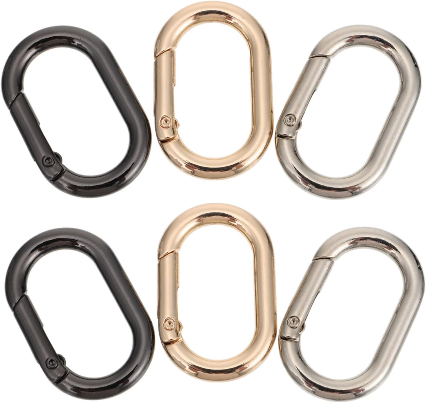 LIOOBO 6Pcs Spring Snap Clips Durable Clips for Keychains DIY Projects Harnesses and Luggage Belts Easy One Handed Operation Lightweight and Sturdy Design