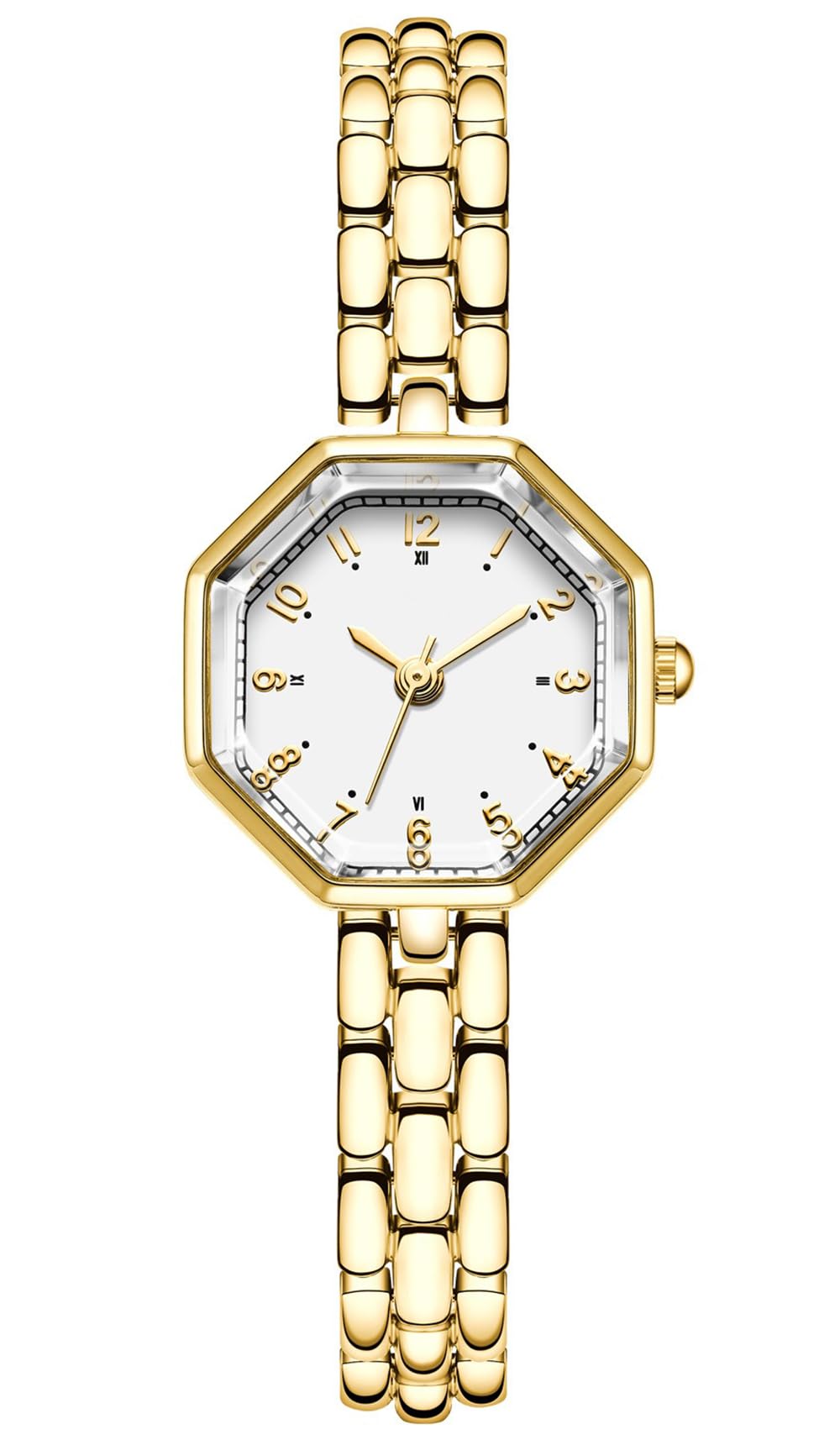 Orologio da donna ottagonale con quadrante piccolo e numeri di facile
