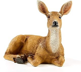 XTAPAN Resin Doe Statue Figurines Female Deer Animal Sculpture Gift Home Decor,Office or Outdoor