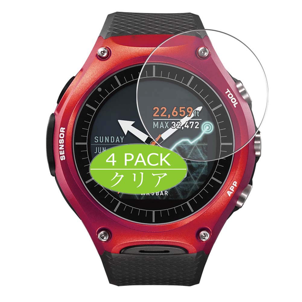 VaxsonVaxson Pack of 4 Protective Film Compatible with Smart Outdoor Watch WSD-F10 Casio Screen Protector Bubble-Free TPU Film [Not Tempered Glass]