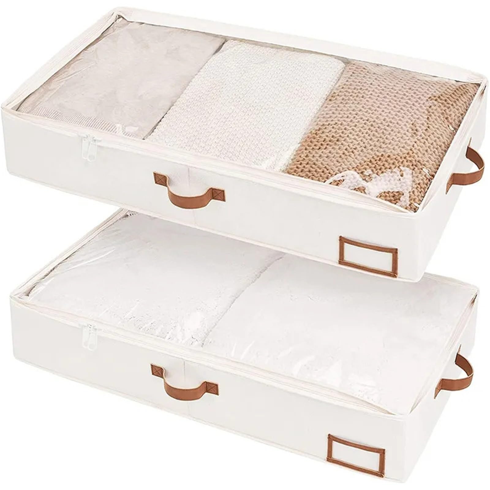 Faltbare Kleideraufbewahrung Foldable Underbed Storage Box for Clothes Under Bed Clothes Organizer with Sturdy Structure and Ultra Thick Fabric(4pcs)