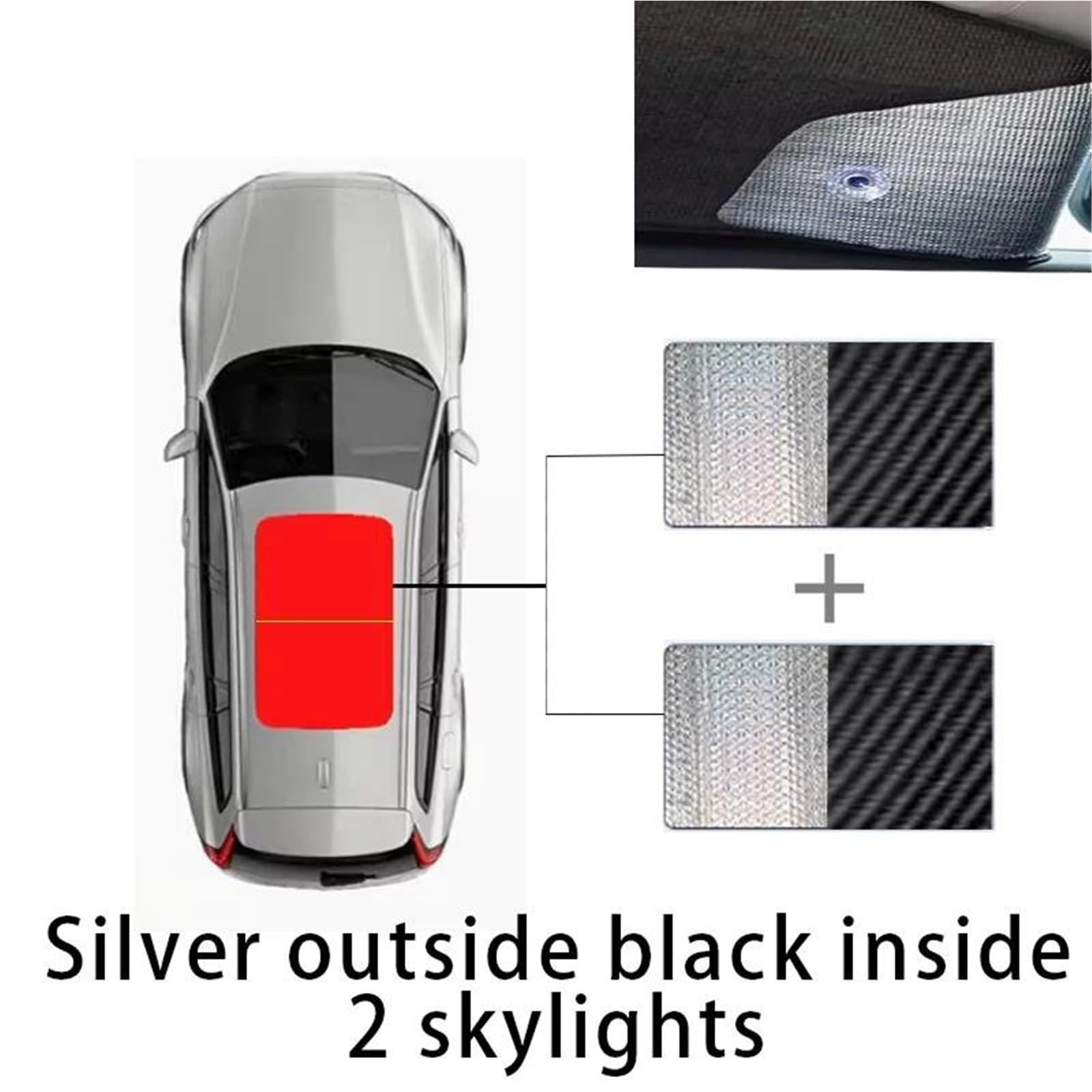 Tenda Tettuccio Apribile Auto Parasole Per Tettuccio Apribile Adatto A Per VW Per Sharan 7N 2012~2019 Protezione Termica Per Tetto Panoramico E Accessori Per Finestrini(Argento Nero)