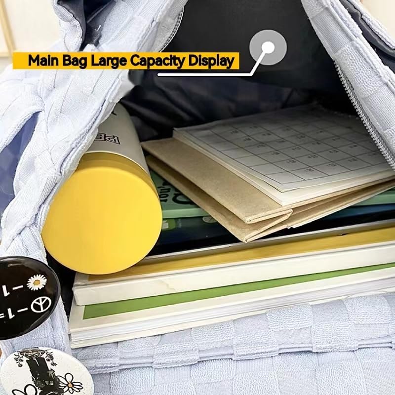 Vista 5 de Bolso bandolera clásico a cuadros para mujer, bolso cruzado vintage de lona, bolso kawaii, artículos esenciales de viaje