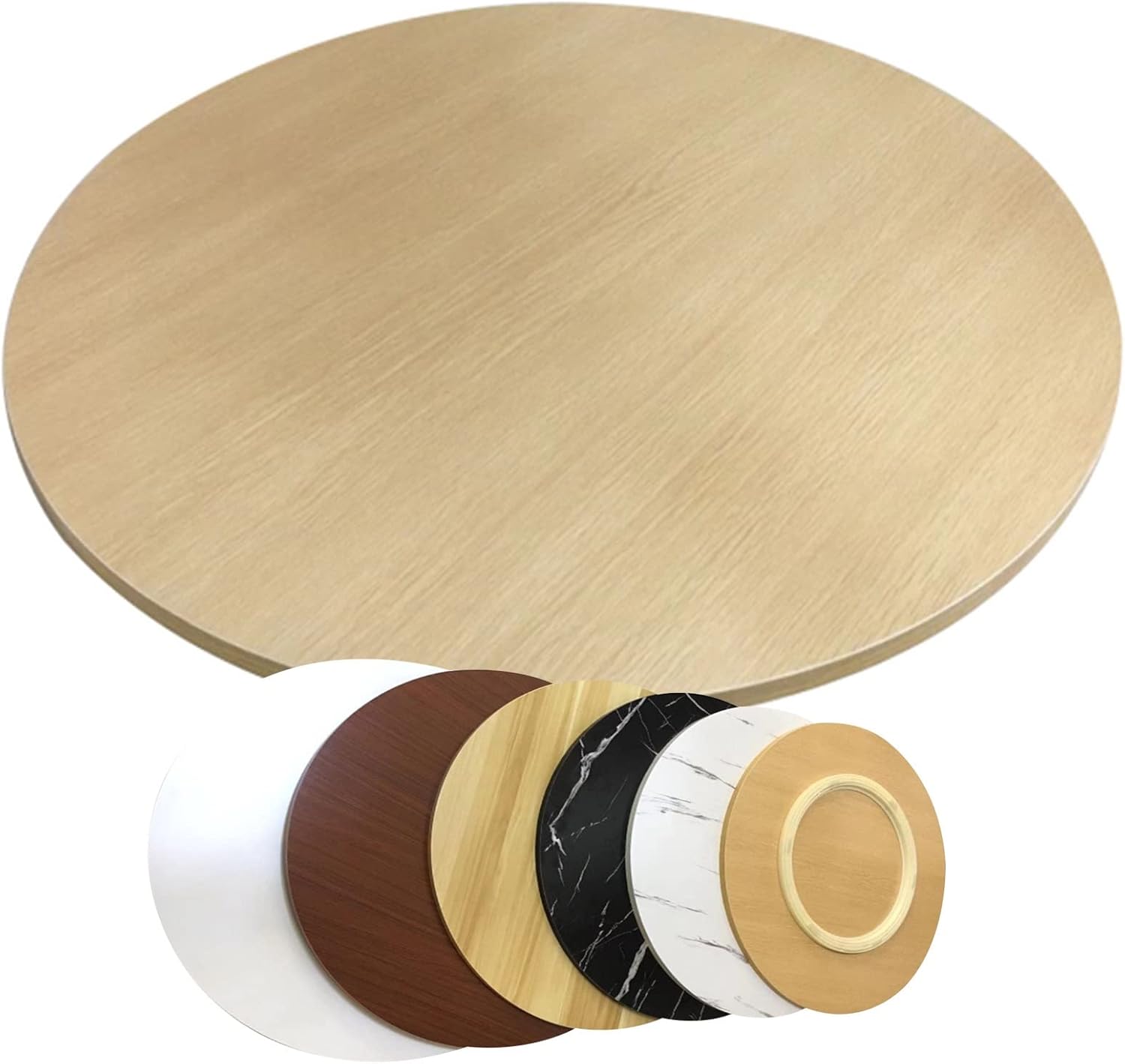 360° Wood Serving Tray Kitchen Swivel Plate, 24in 28in Rotating Round