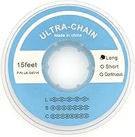 Vista 34 de Cadenas de potencia de goma elástica de ortodoncia dental de 15 pies largas/cerradas/cortas (largas, negras)