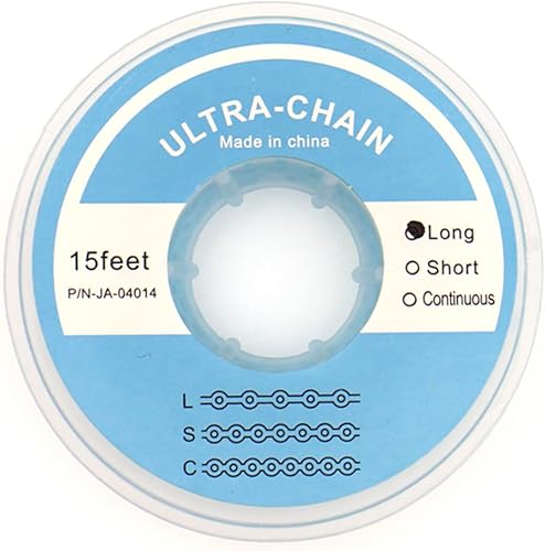 Miniatura 34 de Cadenas de potencia de goma elástica de ortodoncia dental de 15 pies largas/cerradas/cortas (largas, negras)
