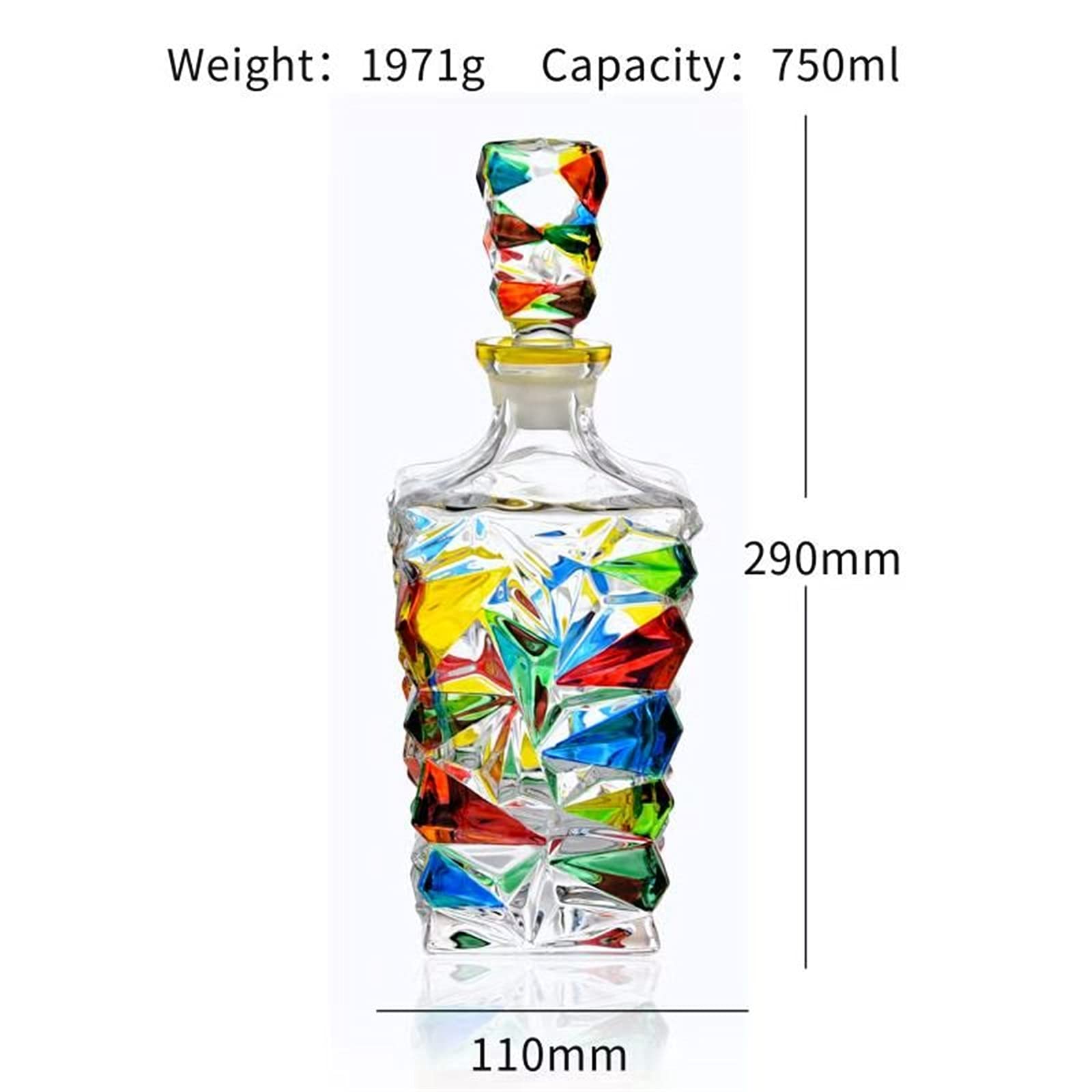 karafka do czerwonego wina Zestaw karafek do alkoholi Zestaw karafek i szklanek Karafka kryształowa 750 ml z 4 szklankami 300 ml